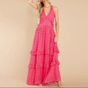 En Crème Pink And Gold Maxi Dress